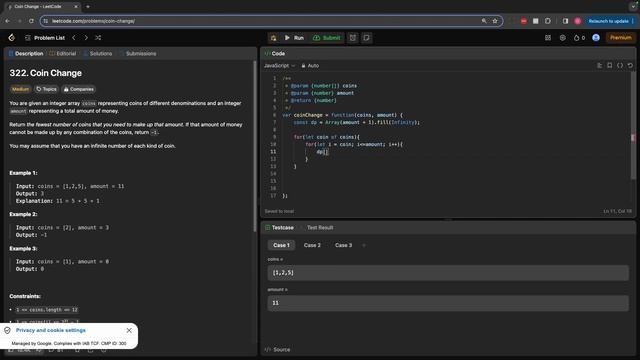 Задача о размене монет JavaScript | Алгоритмы | LeetCode | Подготовка к Интервью смотреть онлайн