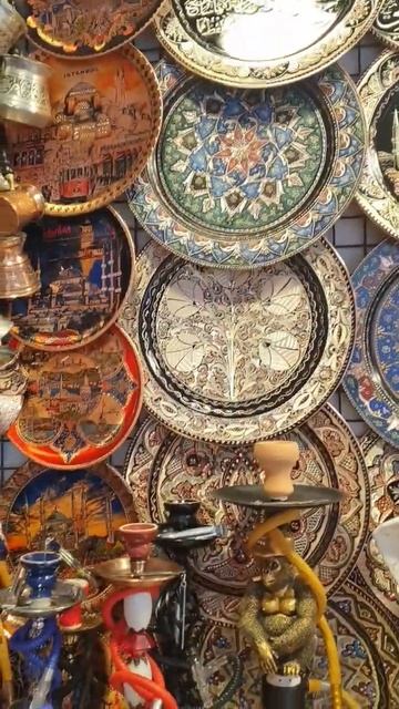 Грандбазар, Стамбул, Турция, часть 4, чеканка и эмаль, посуда. смотреть онлайн