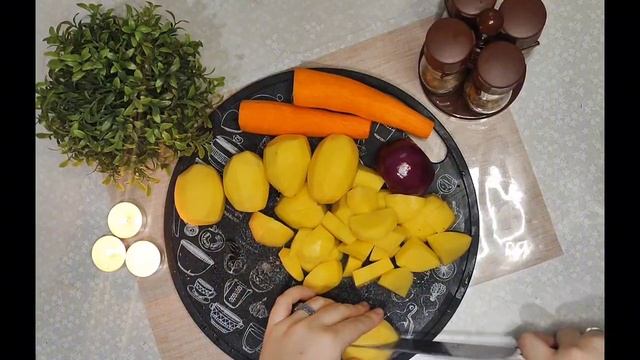 тушеный картофель с говядиной