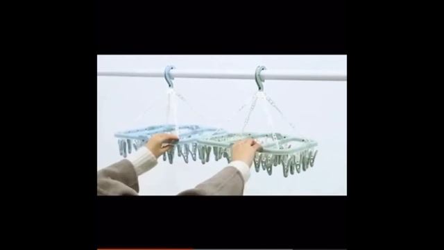 Windproof 32 Peg Swivel Folding Laundry Drying Rack Clip Clothes Hanger Clothespin смотреть онлайн