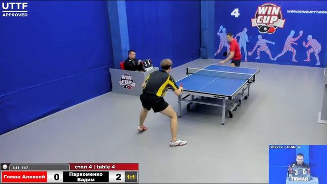 13:30 Гомза Алексей 1-3 Пархоменко Вадим стол 4 ЮГ-1 02.09.21 смотреть онлайн