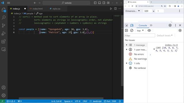 Learn JavaScript SORTING in 6 minutes _49 смотреть онлайн