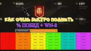 КАК ОЧЕНЬ БЫСТРО ПОДНЯТЬ % ПОБЕД +WN8
Поднятие процента побед Мир Танков