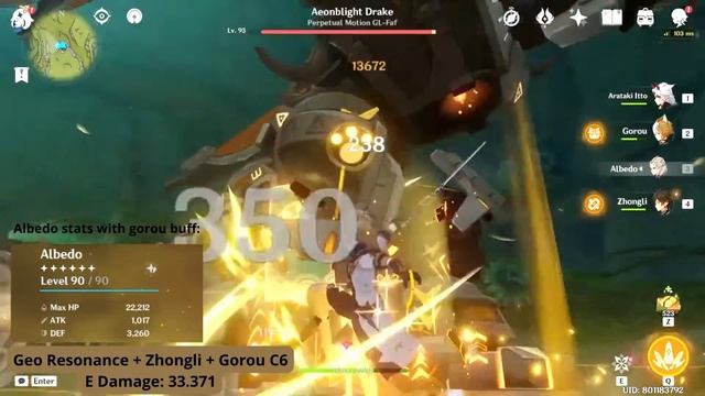 Albedo Damage Test! Insane off-field DPS (Cinnabar Spindle/Crown E) смотреть онлайн
