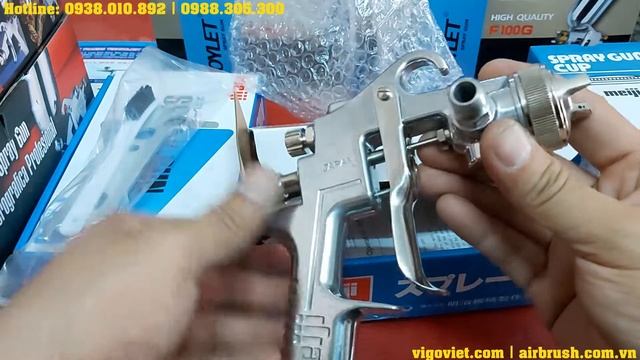 Review Paint Spray Gun Meiji F-100 Japan 1.3 mm смотреть онлайн
