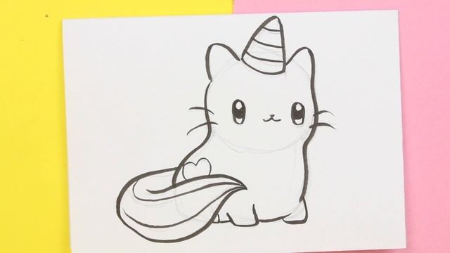 HOW TO DRAW A CUTE unicorn cat KAWAII смотреть онлайн