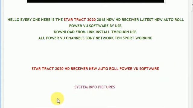 STAR TRACT 2020 HD RECEIVER NEW 2018 BOX AUTO ROLL POWER VU SOFTWARE BY 24 0CT 2018 смотреть онлайн