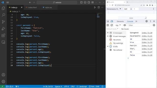 ОБЪЕКТЫ в JS // JavaScript OBJECTS смотреть онлайн