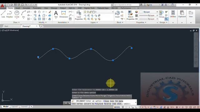 EDIT SPLINE || MODIFYING 2D COMMANDS || BASIC TUTORIALS FOR BEGINNERS || AUTO-CAD 2016