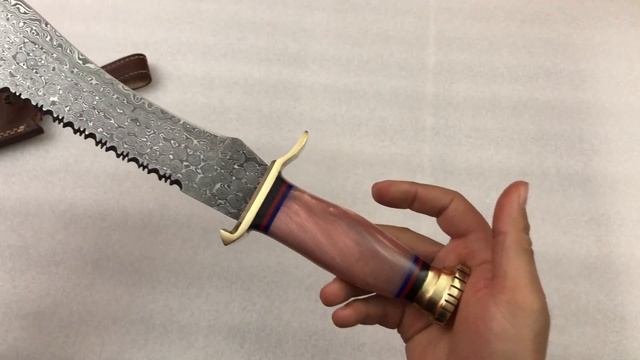 ASH AD-50 Damascus Steel Custom Handmade Hunting Bowie Ranger knife 17 inches смотреть онлайн