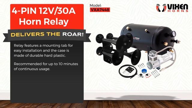 📢 VIXEN HORNS VXA7448 4-PIN 12V/30A Horn Relay 🔥 смотреть онлайн