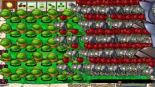 99 Melon Pult Mod vs 999 Gargantuar - Plants vs Zombie смотреть онлайн