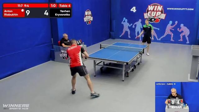 18:30 Рябухин Антон 3-1 Криворотько Евгений стол 4 ЮГ-3 11.06.22 смотреть онлайн