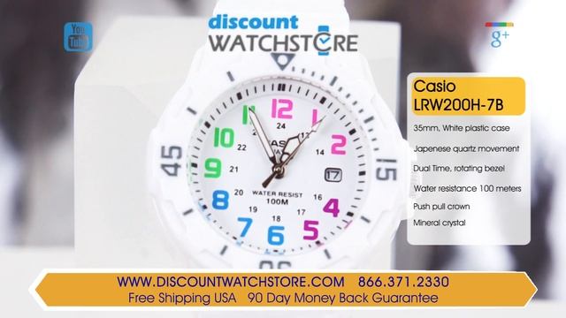 Casio LRW200H-7B Women's Diver Series Sports White Dial White Strap Watch Review Video смотреть онлайн