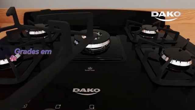 Fogão de Embutir 5 Bocas Preto com Mesa de Vidro Dako Diplomata Bivolt смотреть онлайн
