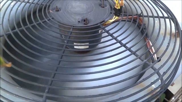 Carrier split system air conditioner, "Overhauled" fan grille close up смотреть онлайн