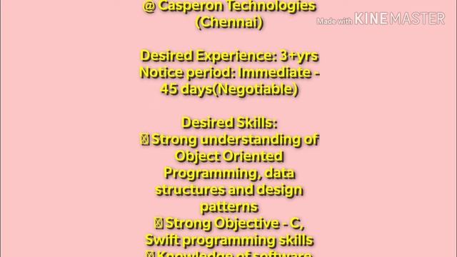 #iosdeveloper #Experienced #chennai#jobsnearme Walk-I for IOS Developer @ Casperon Technologies смотреть онлайн