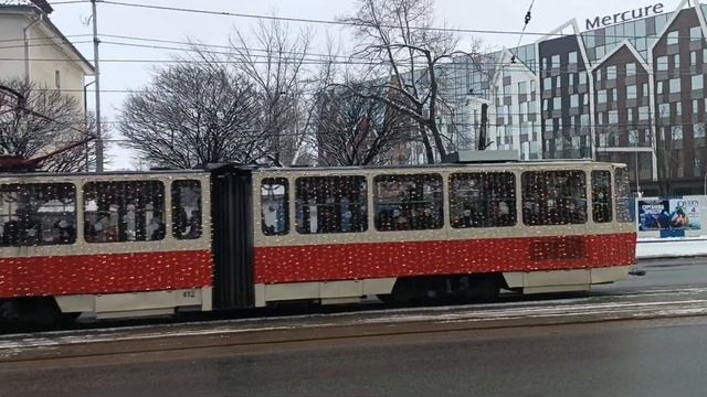 Tatra KT4SU 412 маршрут N3 Новогодний смотреть онлайн