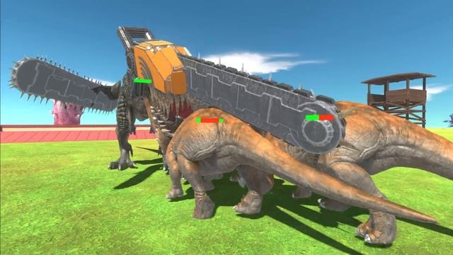 Mutant Chainsaw T-Rex VS ALL Dinosaurs - Animal Revolt Battle Simulator смотреть онлайн