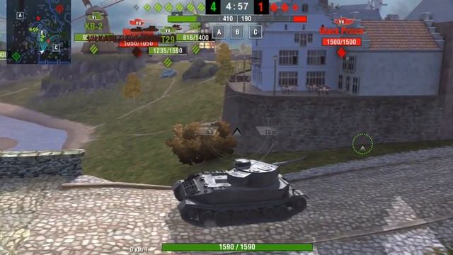 играю в Blitz на танке Tiger (p)
