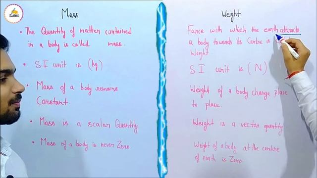 difference between mass and weight class 9 | Gravitation | physics chapter 3 | five differences|202 смотреть онлайн