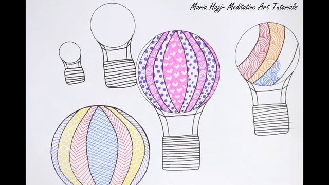 How to doodle an AIR BALLOON SCENERY / STEP BY STEP TUTORIAL (Art Lesson 72) смотреть онлайн