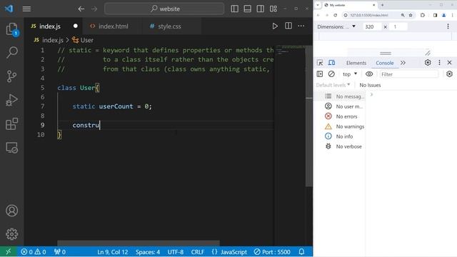 JavaScript STATIC keyword смотреть онлайн