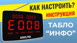 ИНСТРУКЦИЯ: Табло "ИНФО" - Как настроить? ARHIS PRO система вызова персонала официанта