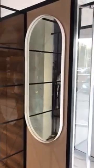 Овальное зеркало в белой металлической раме GRETTA WHITE смотреть онлайн