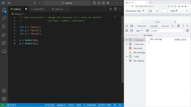 ПРЕОБРАЗОВАНИЕ типа JavaScript // JavaScript TYPE CONVERSION in 5 minutes _05 смотреть онлайн