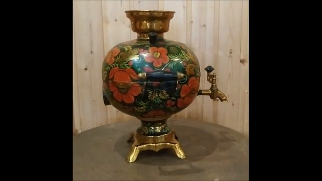 Samovar electric USSR 1991, Khokhloma painting смотреть онлайн