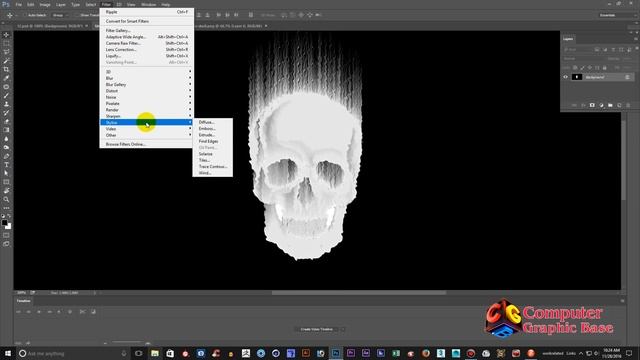CREATING A BURNING SKULL USING PHOTOSHOP смотреть онлайн