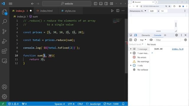 REDUCE метод в JS // JavaScript reduce method смотреть онлайн