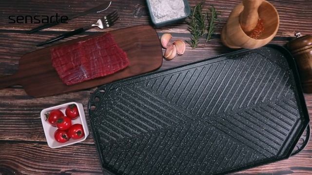 SENSARTE Nonstick Griddle Pan | Double Sided Stovetop Grill | Cast Aluminum | Outdoors Camping + BB смотреть онлайн