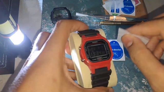 Casio G Shock DW-5600HR Screen Protector Installation #casio #retro #watch #vintage #horology