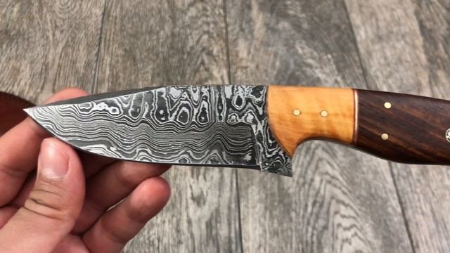 ASH DN53 Damascus steel handmade hunting skinner Bushcraft knife 9 inches смотреть онлайн