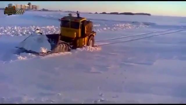 По бездорожью зимой на тракторе смотреть онлайн
