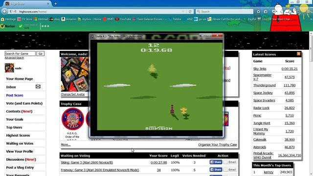 Atari 2600 EMU Sky Jinks Game 1AA 36.23 смотреть онлайн