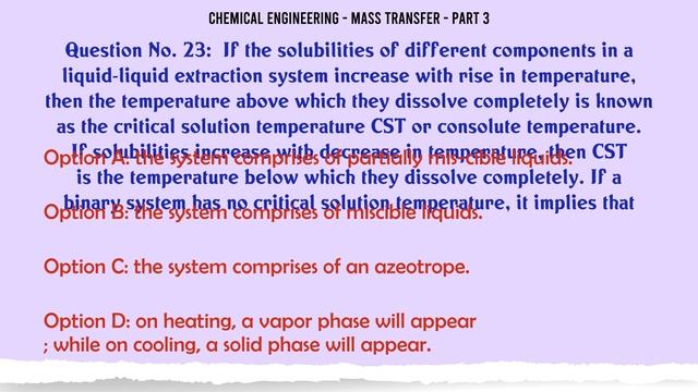 MCQ Questions Mass Transfer - Part 3 with Answers смотреть онлайн