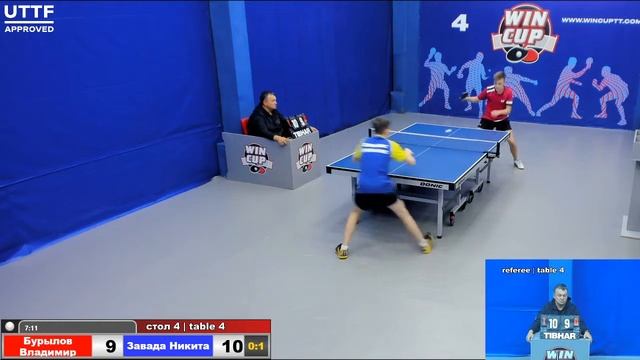 18:00 Бурылов Владимир 1-3 Завада Никита стол 4 Юг -3 13.11.20 смотреть онлайн