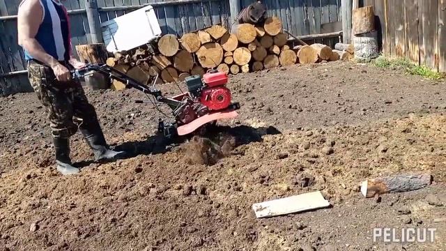 подготавливаю не большой участок при помощи мотоблока с фрезами под картошку смотреть онлайн