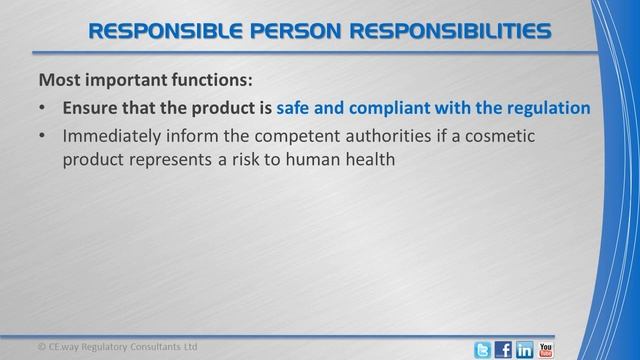 Cosmetic products EU responsible person (RP) смотреть онлайн