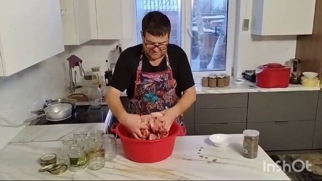 Тушёнка домашняя из уточки с курицей