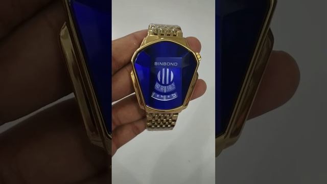 Binbond golden dail blue watch.... смотреть онлайн