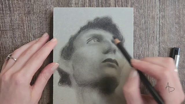 Right, charcoal portrait drawing progress смотреть онлайн
