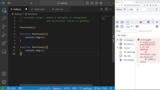 ОБЛАСТЬ ДЕЙСТВИЯ ПЕРЕМЕННОЙ JavaScript // JavaScript VARIABLE SCOPE смотреть онлайн