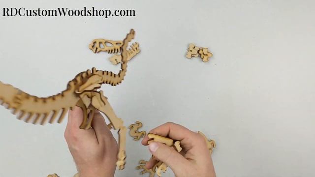 Velociraptor Wooden 3D Puzzle Assembly