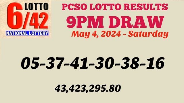 Lotto Result Today 9pm draw May 4, 2024 6/55 6/42 6D Swertres Ez2 PCSO#lotto смотреть онлайн