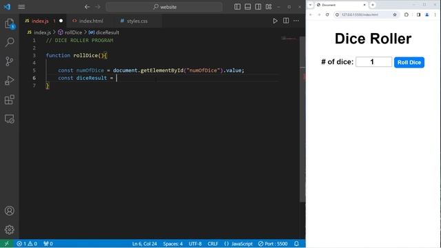 Создаем программу ИГРА В КОСТИ // JavaScript Dice Roller смотреть онлайн