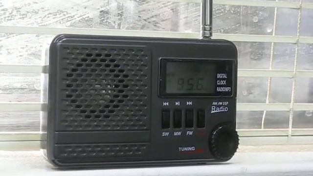 FM1/FM/MW/SW1 4 bands Radio Receiver Stereo Speaker Antenna USB/TF MP3 Clock Dark Gray